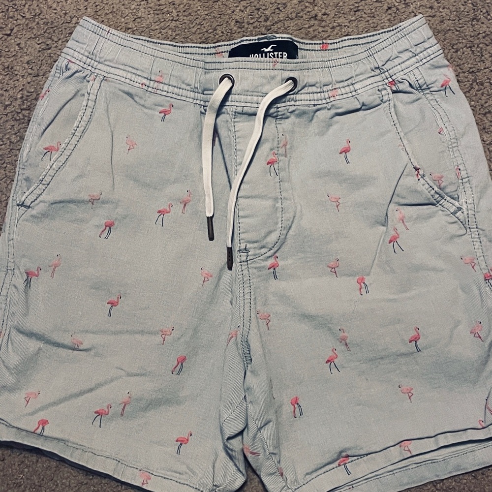 Men’s Hollister shorts with flamingos sz xs =womens s/m or boys 14/16